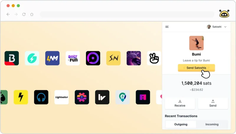 Image showing Alby homepage