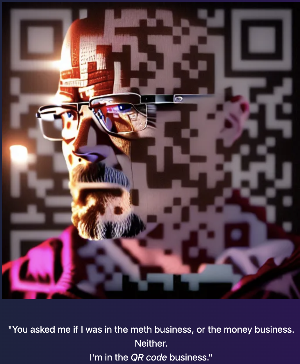 Image of Walter White as a QR Code